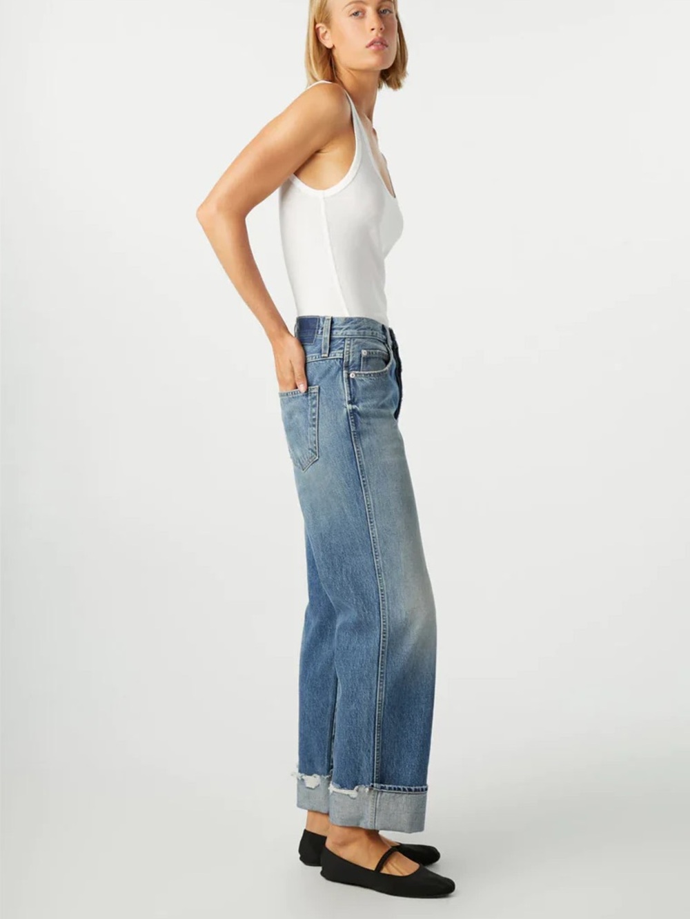 AMO Sonia cuffed button fly jeans size 30 - Picture 1 of 6